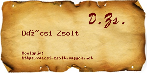 Décsi Zsolt névjegykártya